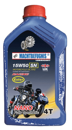 Motorcycle Oil MACHTBEFUGNIS LUBRICANTS Oil NANO FULLY SYNTHETIC 15W50 API SN